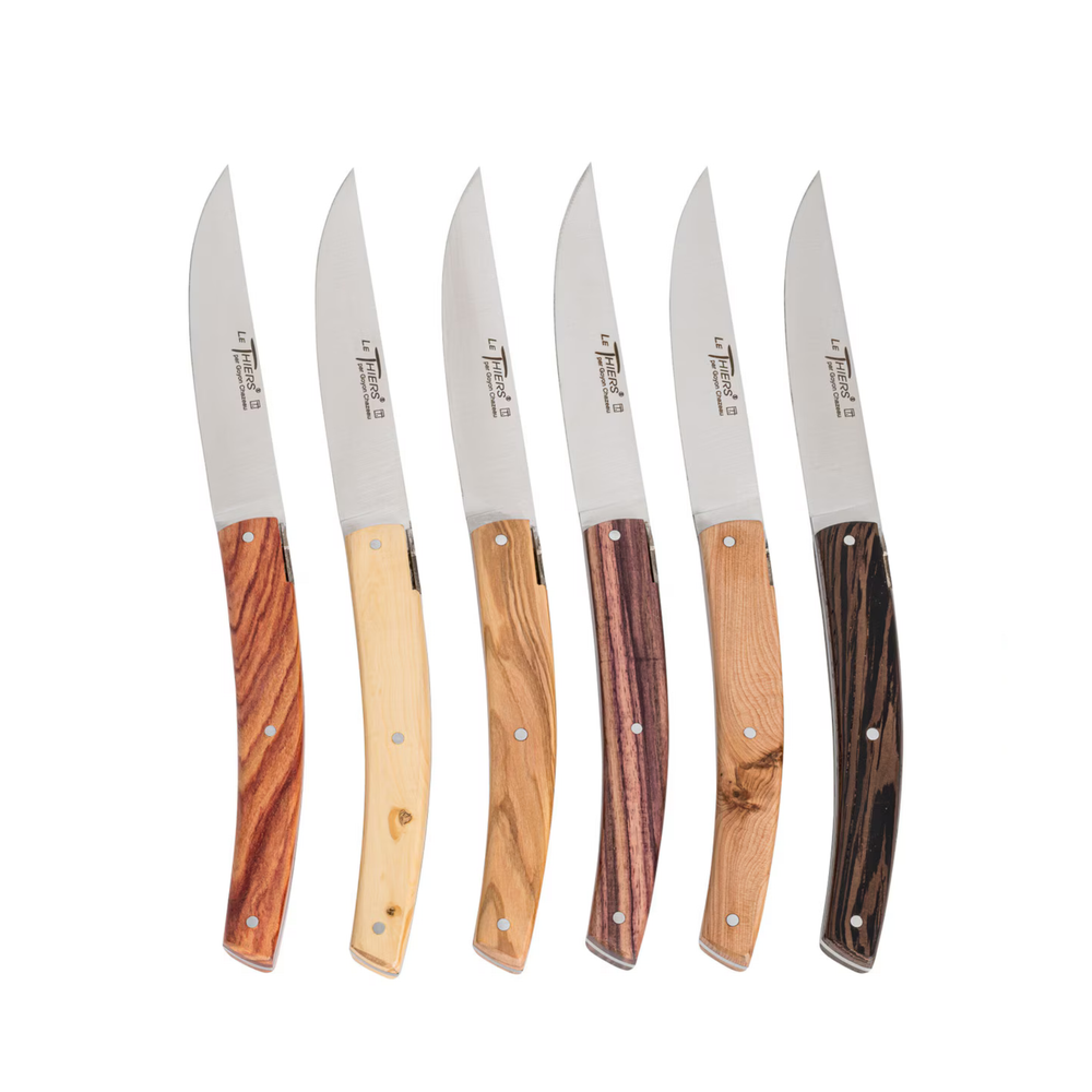 Le Thiers Brasserie Steak Knives Set Mixed Wood