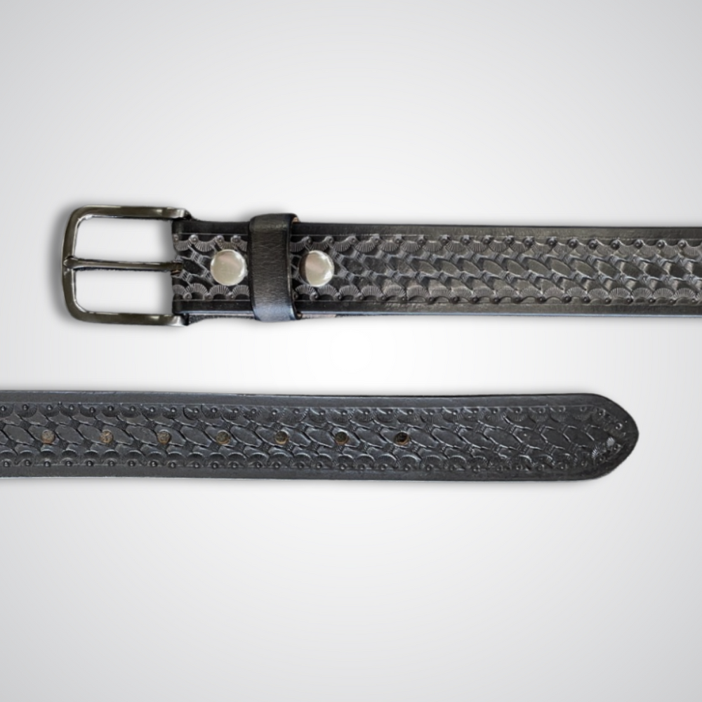 Leather Black Designer Belt (S-750)