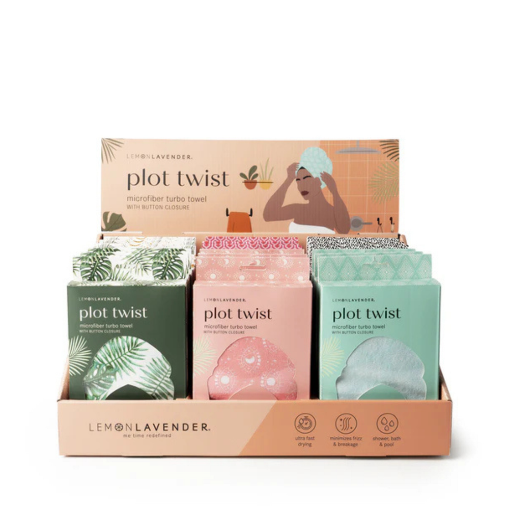 Lemon Lavender Plot Twist Microfiber Turbo Towel