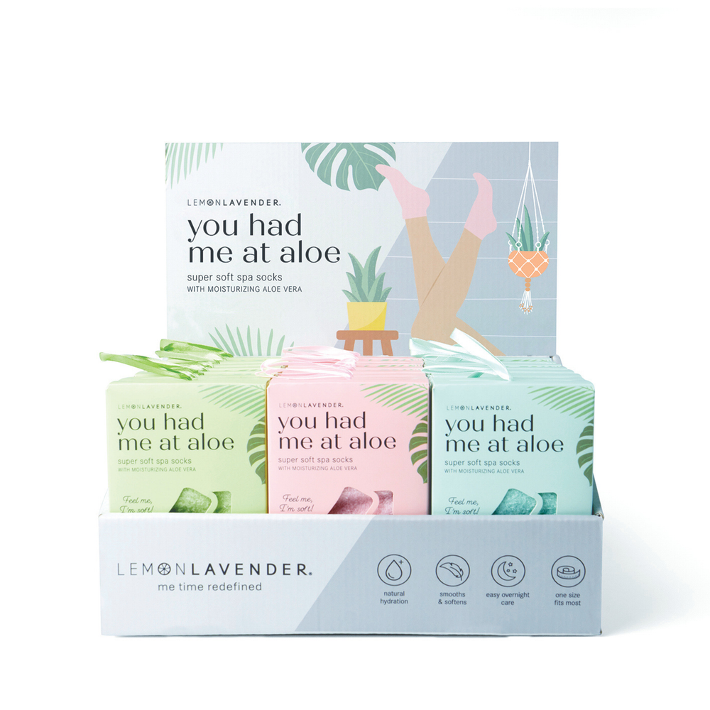 Lemon Lavender You Had Me At Aloe Spa Socks