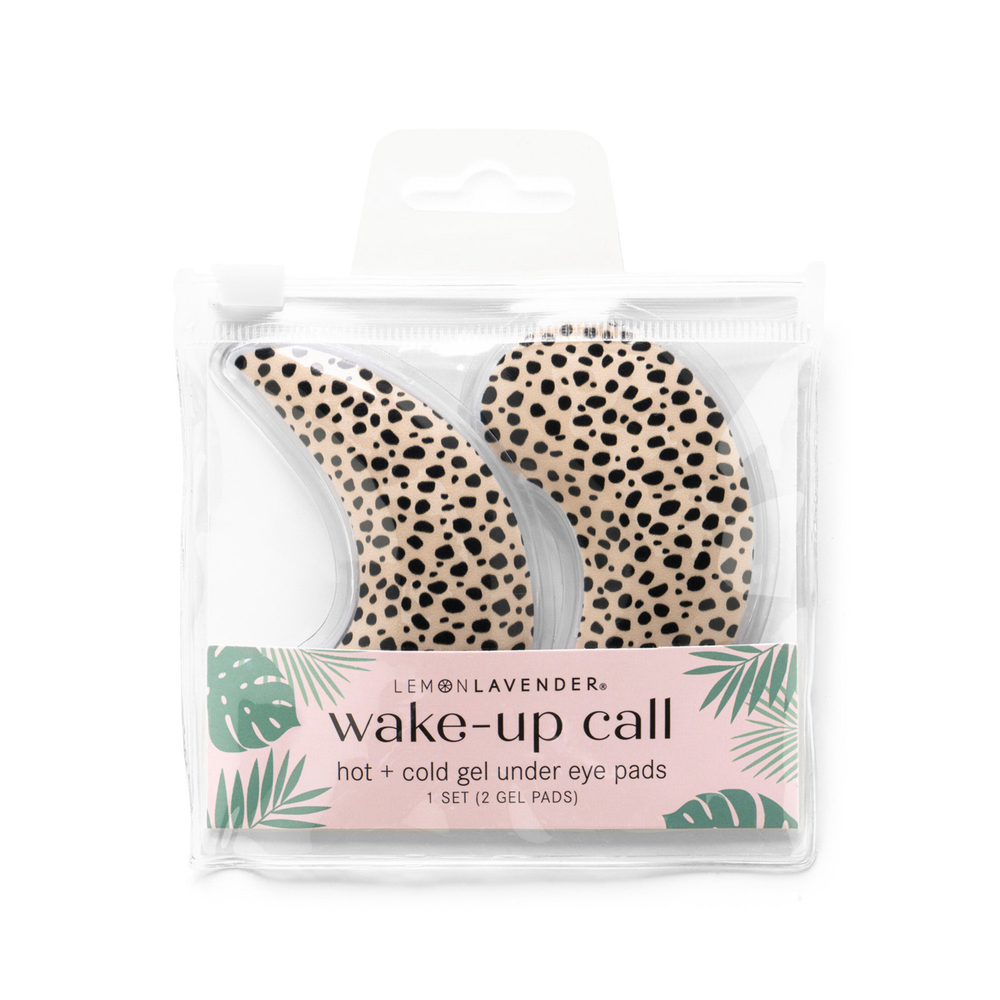 Packaged gel under eye pads with cheetah print 