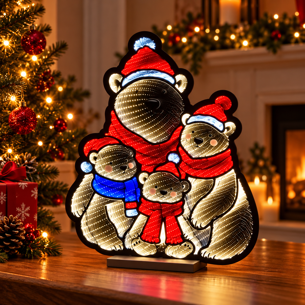 Rob McIntosh | Christmas Tradition Infinity Light Polar Bear Family 24