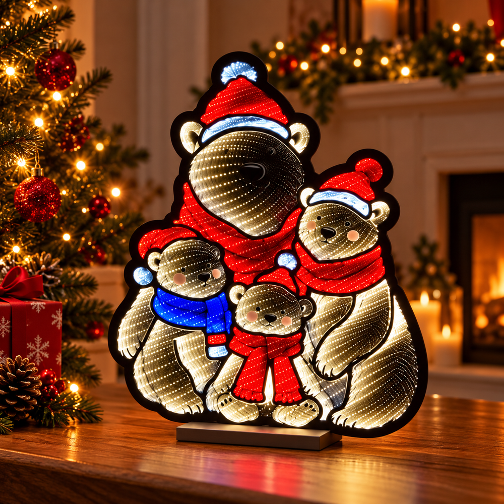 Rob McIntosh | Christmas Tradition Infinity Light Polar Bear Family 24