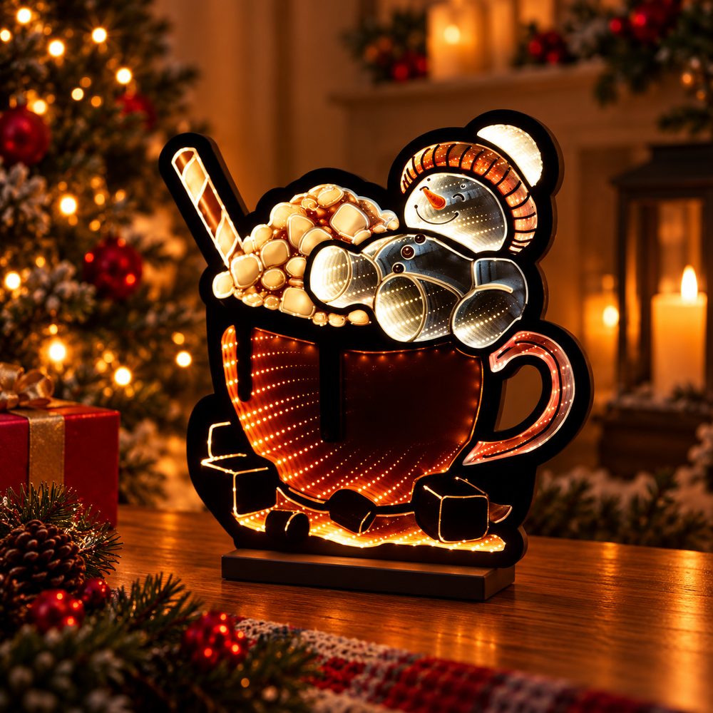 CT Infinity Light Snowman In Cup 15.5"