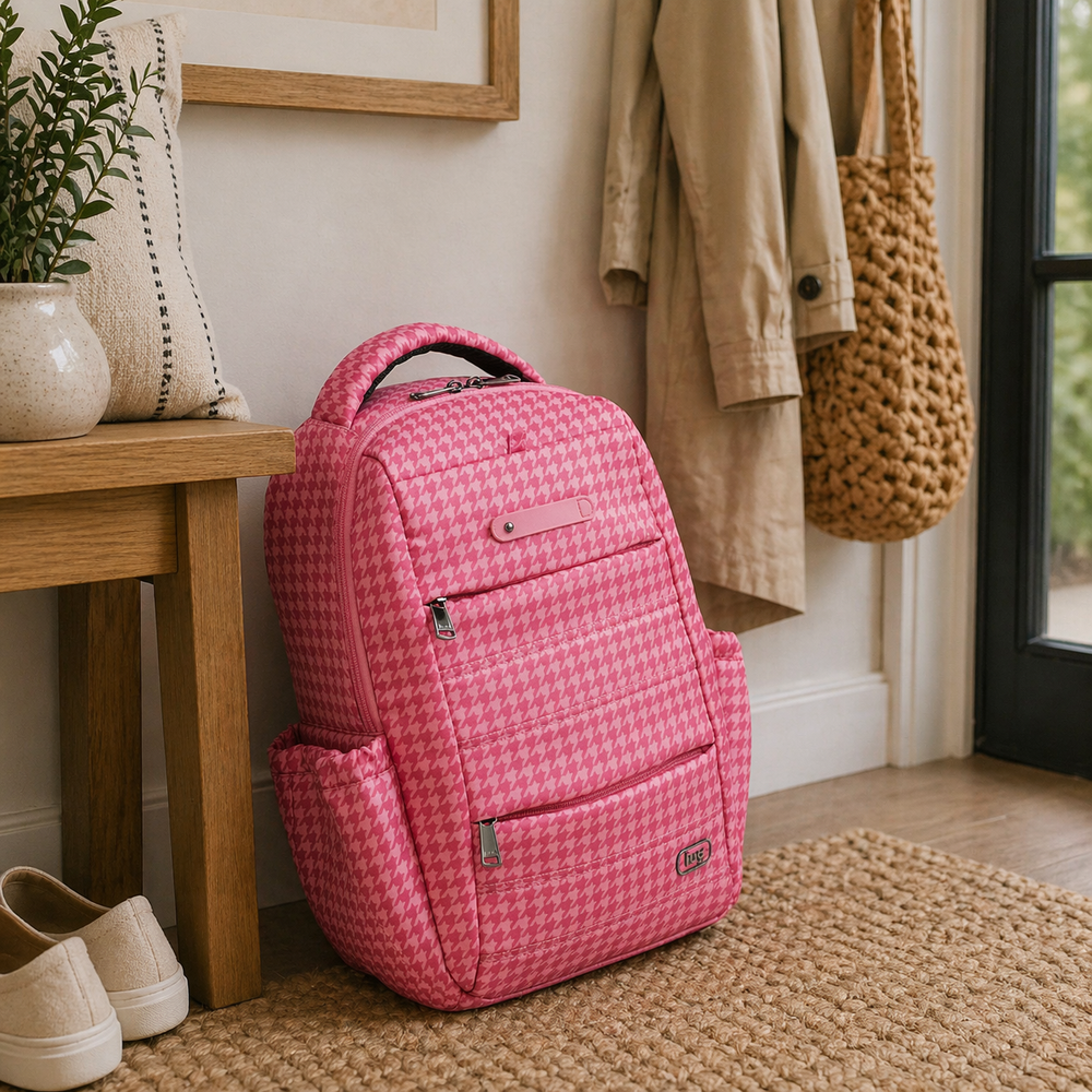 Lug Red Hopper SE Backpack - Red/Pink Houndstooth