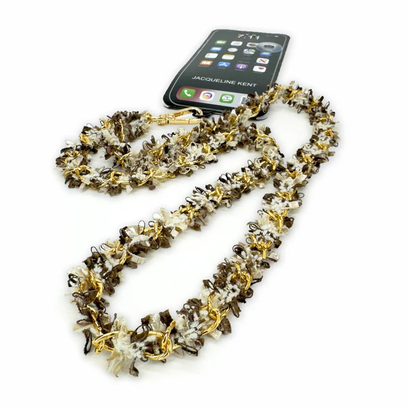 Lux Long Phone Brown Lanyard by Jacqueline Kent