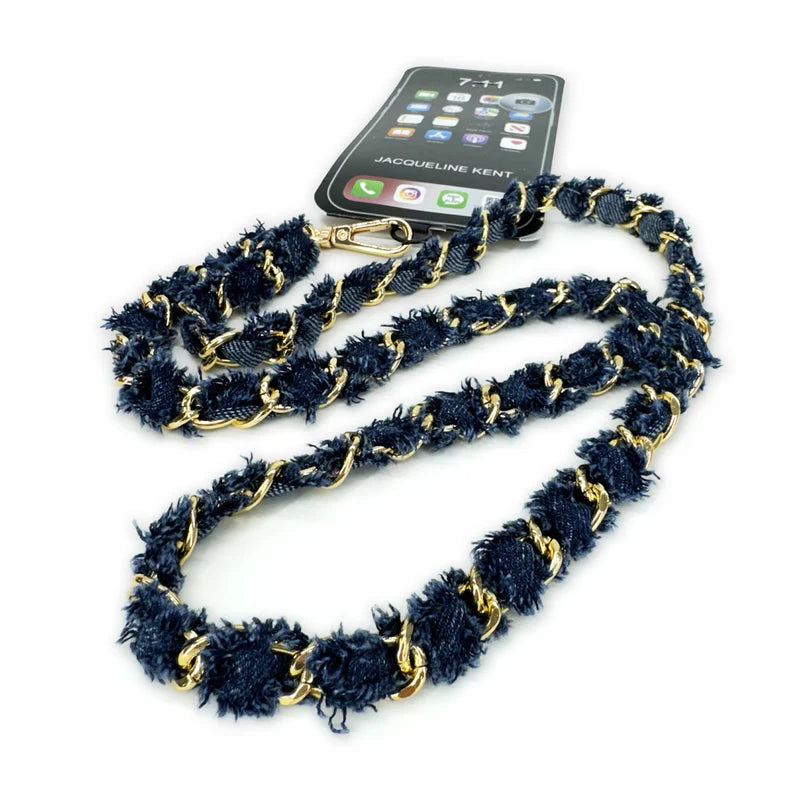 Lux Long Phone Navy Lanyard by Jacqueline Kent