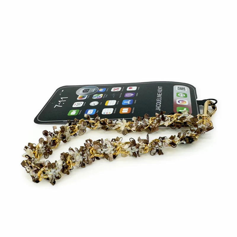 Lux Short Phone Brown Lanyard by Jacqueline Kent