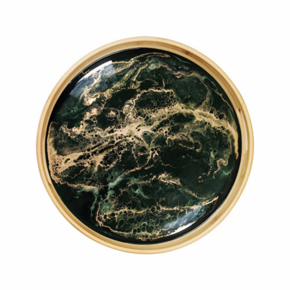 Round Bamboo Tray Jade by Lynn & Liana