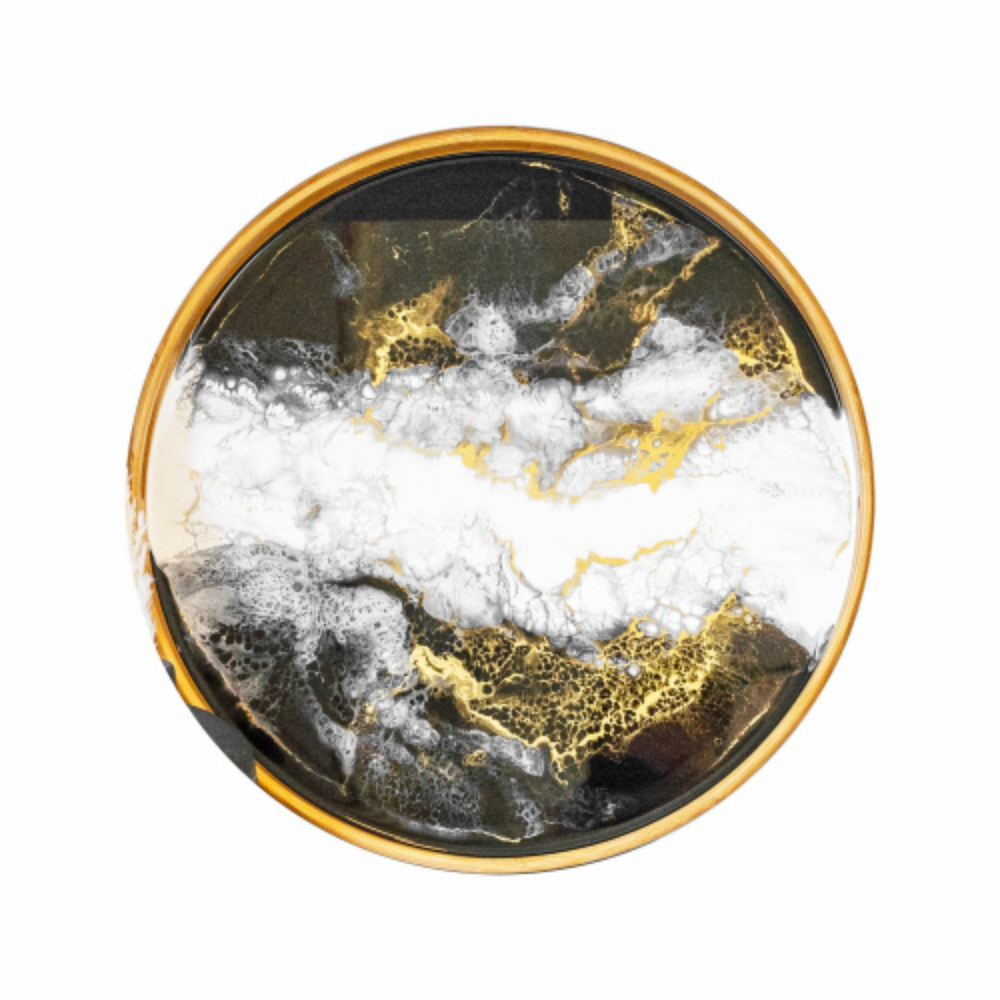 Round Bamboo Tray Onyx by Lynn & Liana