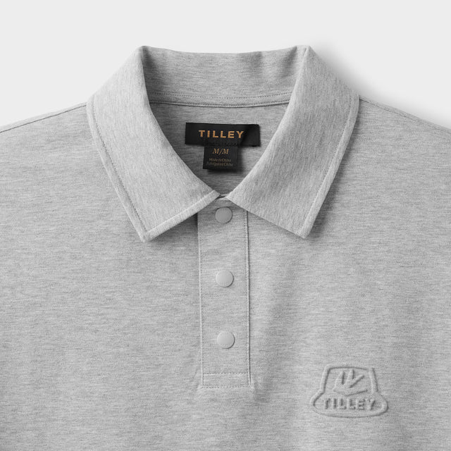 TIlley: Pique Polo with 3D Logo Grey Mix