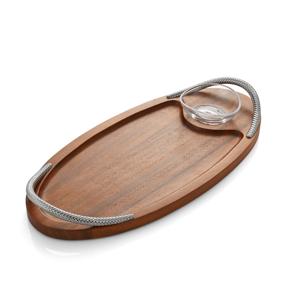 Nambé Braid Serving Board with Dipping Dish