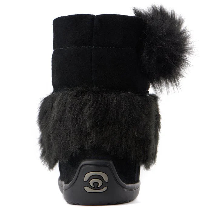Manitobah Kids Snowy Owlet Suede Mukluk Black