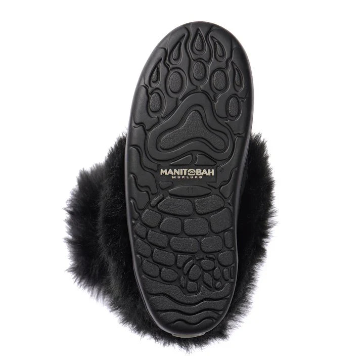 Manitobah Kids Snowy Owlet Suede Mukluk Black