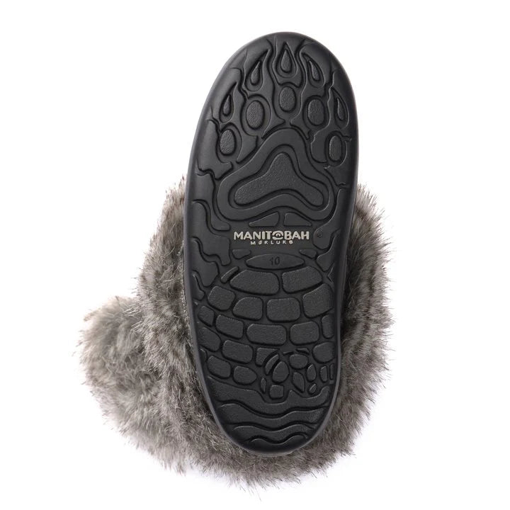 Manitobah Kids Snowy Owlet Suede Mukluk Charcoal