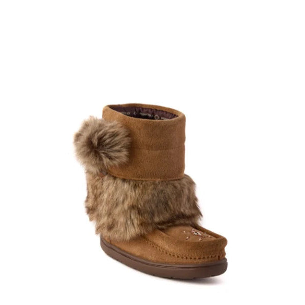 Manitobah Kids Snowy Owlet Suede Mukluk Oak