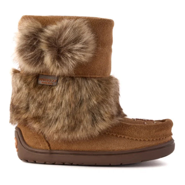 Manitobah Kids Snowy Owlet Suede Mukluk Oak