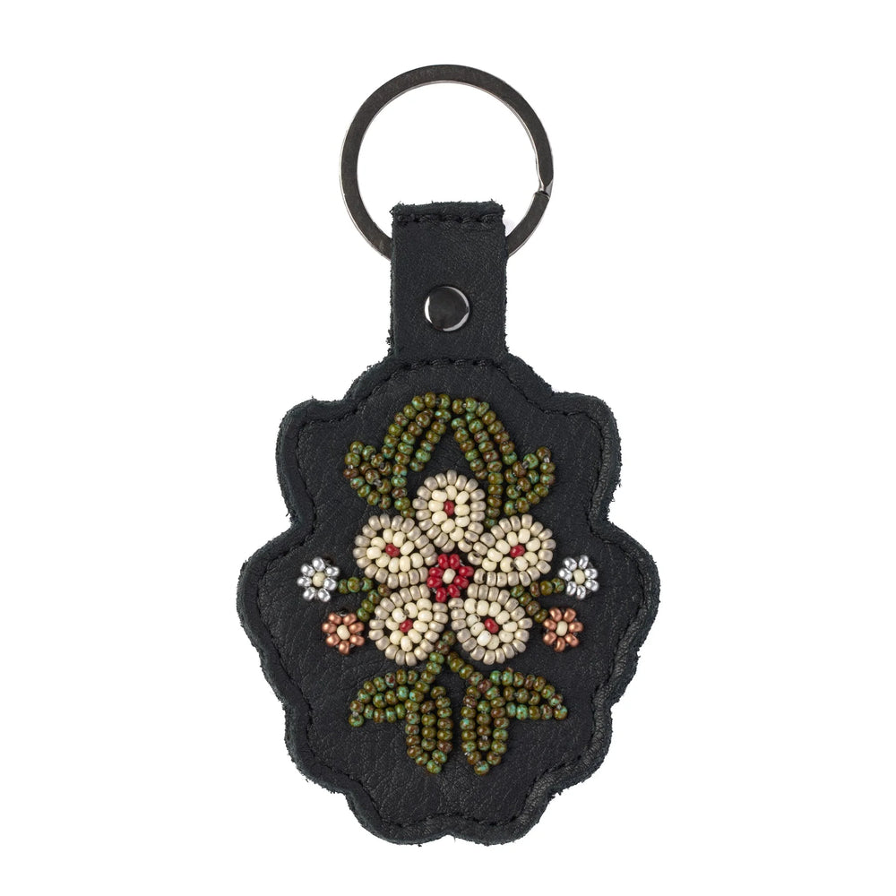 Manitobah Floret Beaded Keychain Black