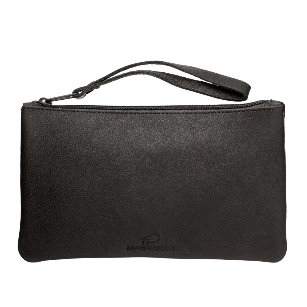 Manitobah Floret Beaded Wristlet Bag Black