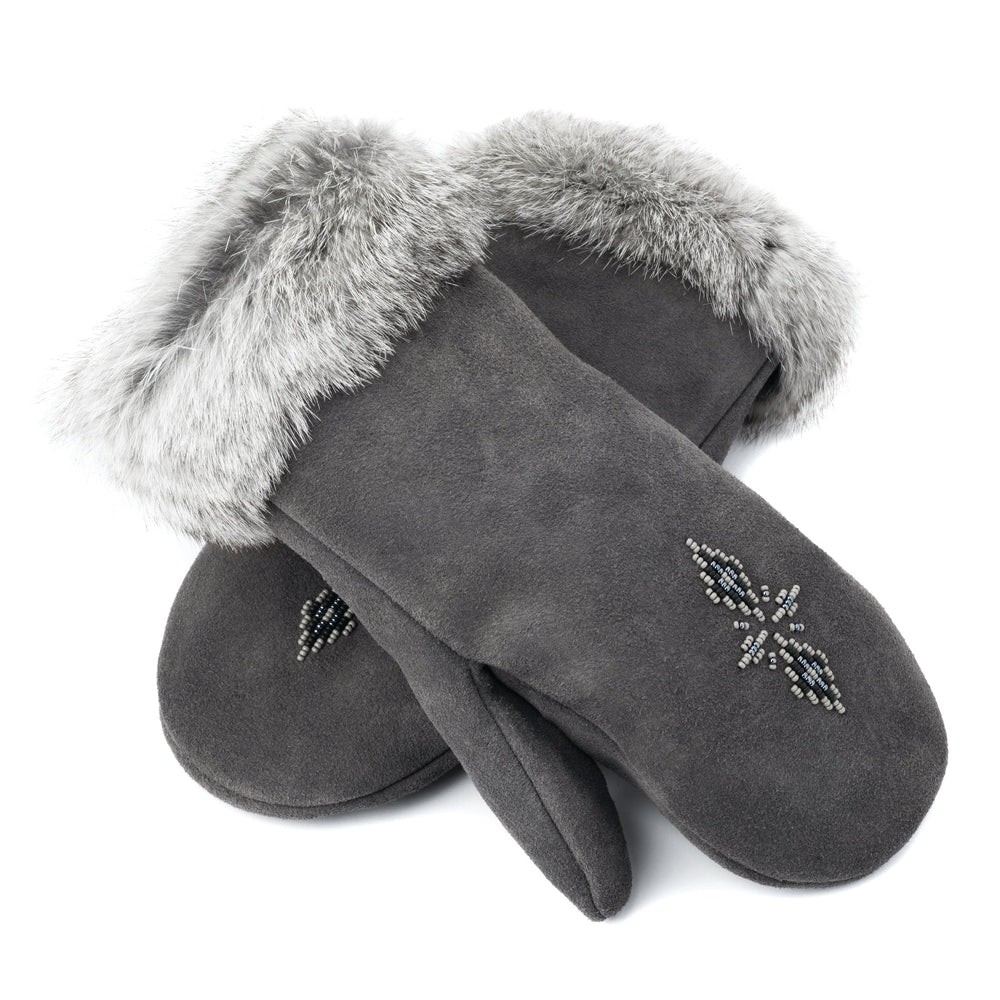 Manitobah Fur Trim Mitt Charcoal