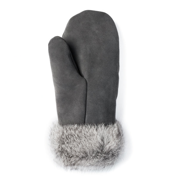 Manitobah Fur Trim Mitt Charcoal