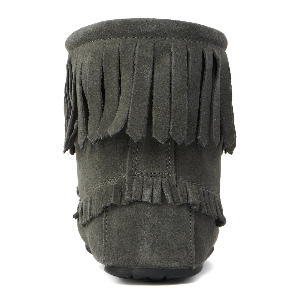 Manitobah Harvester Lined Suede Moccasin Charcoal