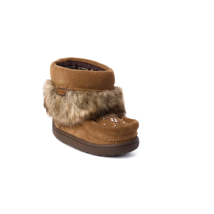 Manitobah Kids Snowy Owlet Suede Mukluk Oak
