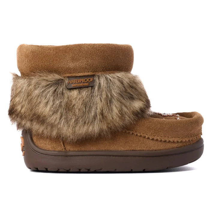 Manitobah Kids Snowy Owlet Suede Mukluk Oak