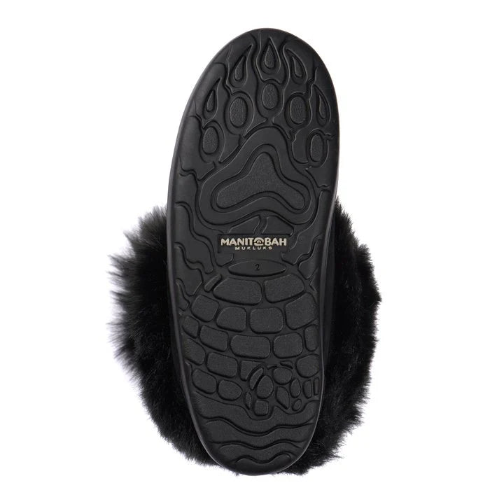 Manitobah Kids Snowy Owlet Suede Mukluk Black
