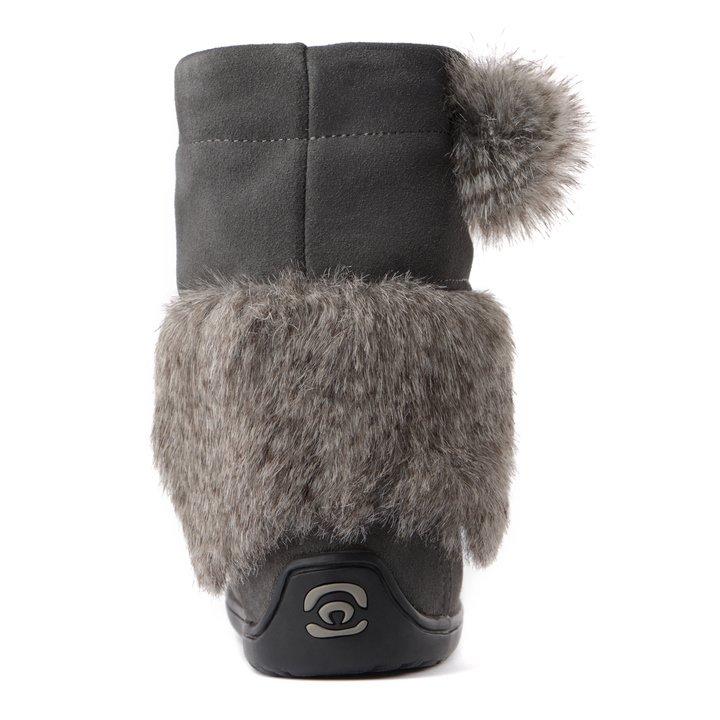 Manitobah Kids Snowy Owlet Suede Mukluk Charcoal