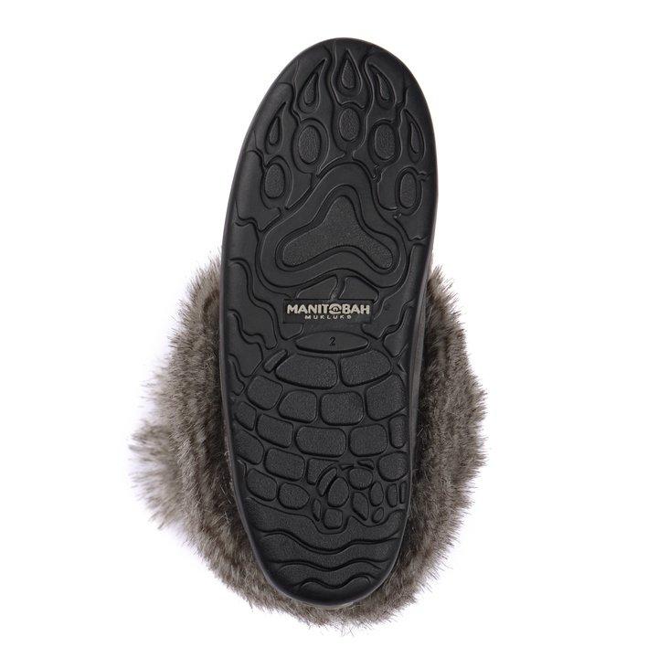 Manitobah Kids Snowy Owlet Suede Mukluk Charcoal