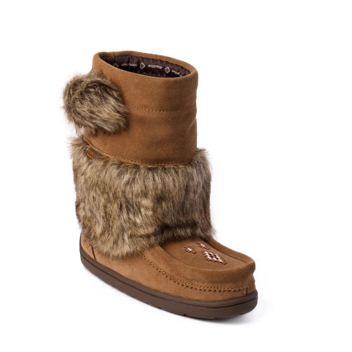 Manitobah Kids Snowy Owlet Suede Mukluk Oak
