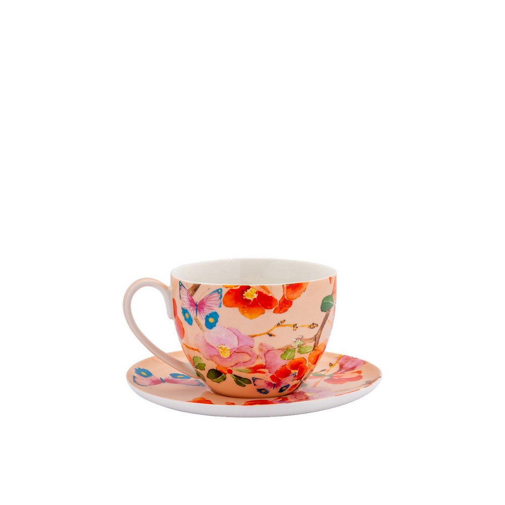 Maxwell & Williams Posey Japonica Joy Cup & Saucer 400ml