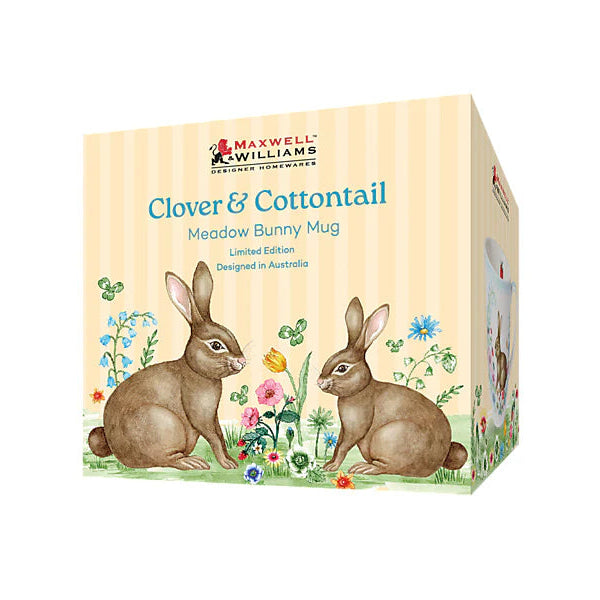 Maxwell & Williams Clover & Cottontail mug packaging on a white background