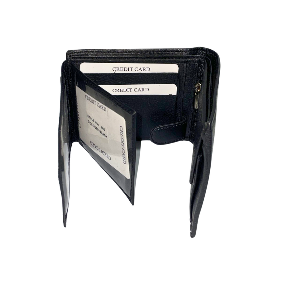 Men’s RFID Bi-Fold Wallet - Black (S-226)