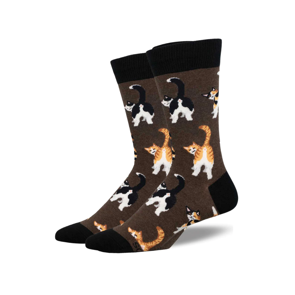 Socksmith Cat Butts - Brown Heather