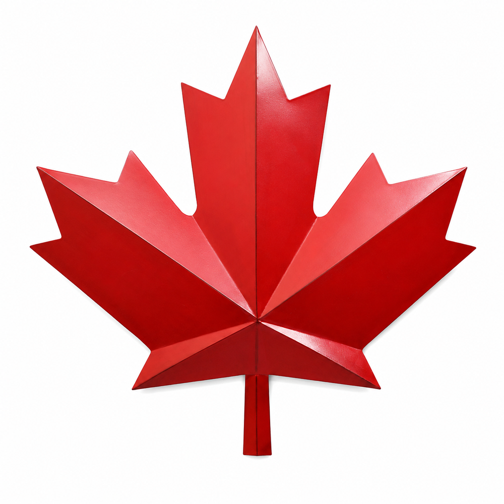 Metal Red Canada Maple Leaf Wall Decor 31"