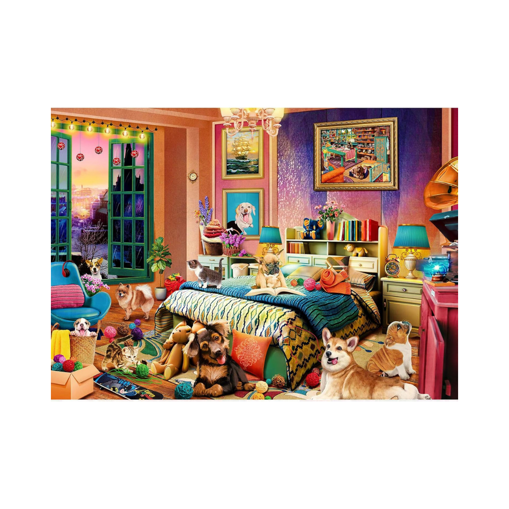 HUADADA 1000 Pieces Puzzle - Mischievous Pets