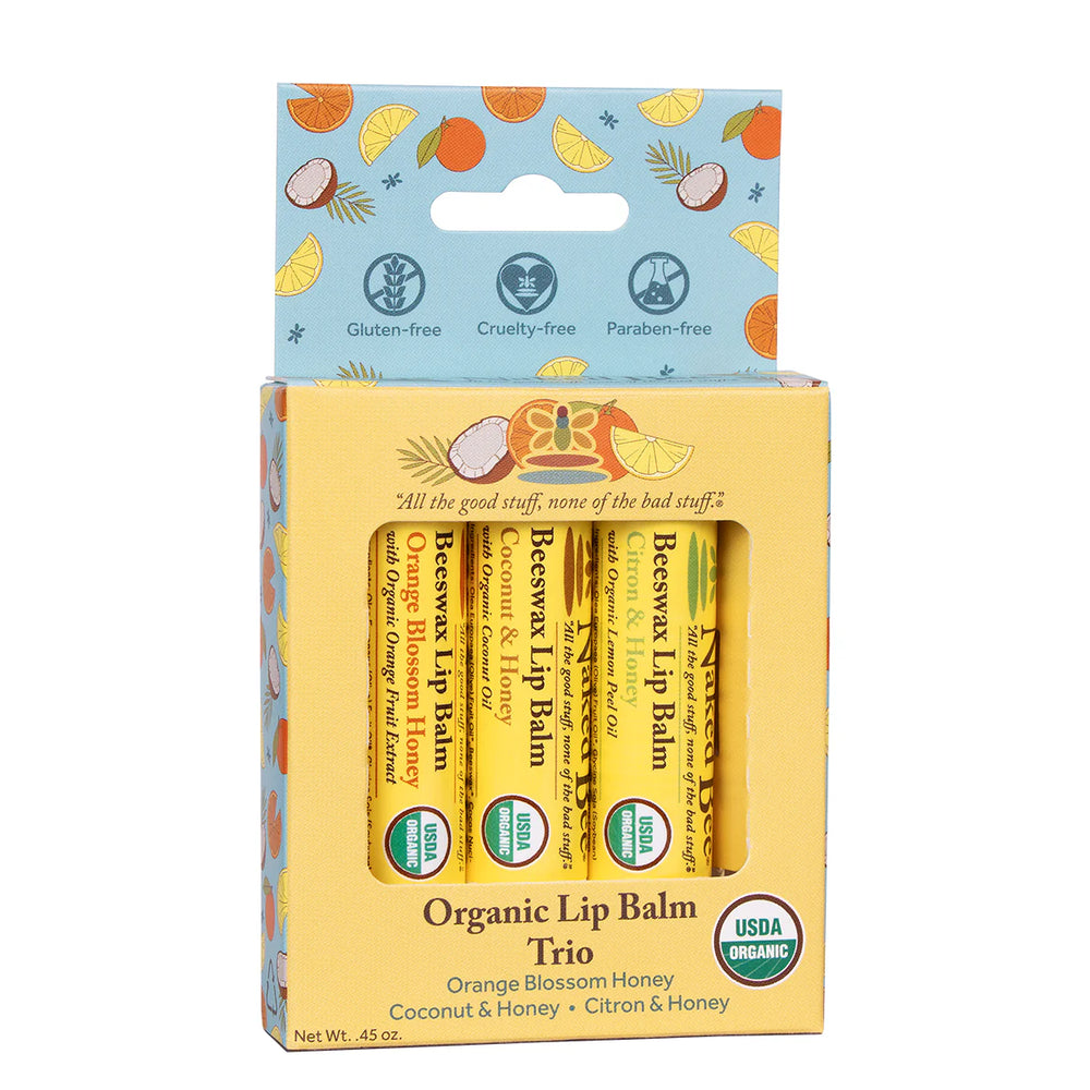 Naked Bee Organic Lip Balm Trio