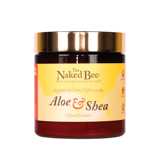 Jar of 'The Naked Bee' Aloe & Shea Cloud Cream on a white background