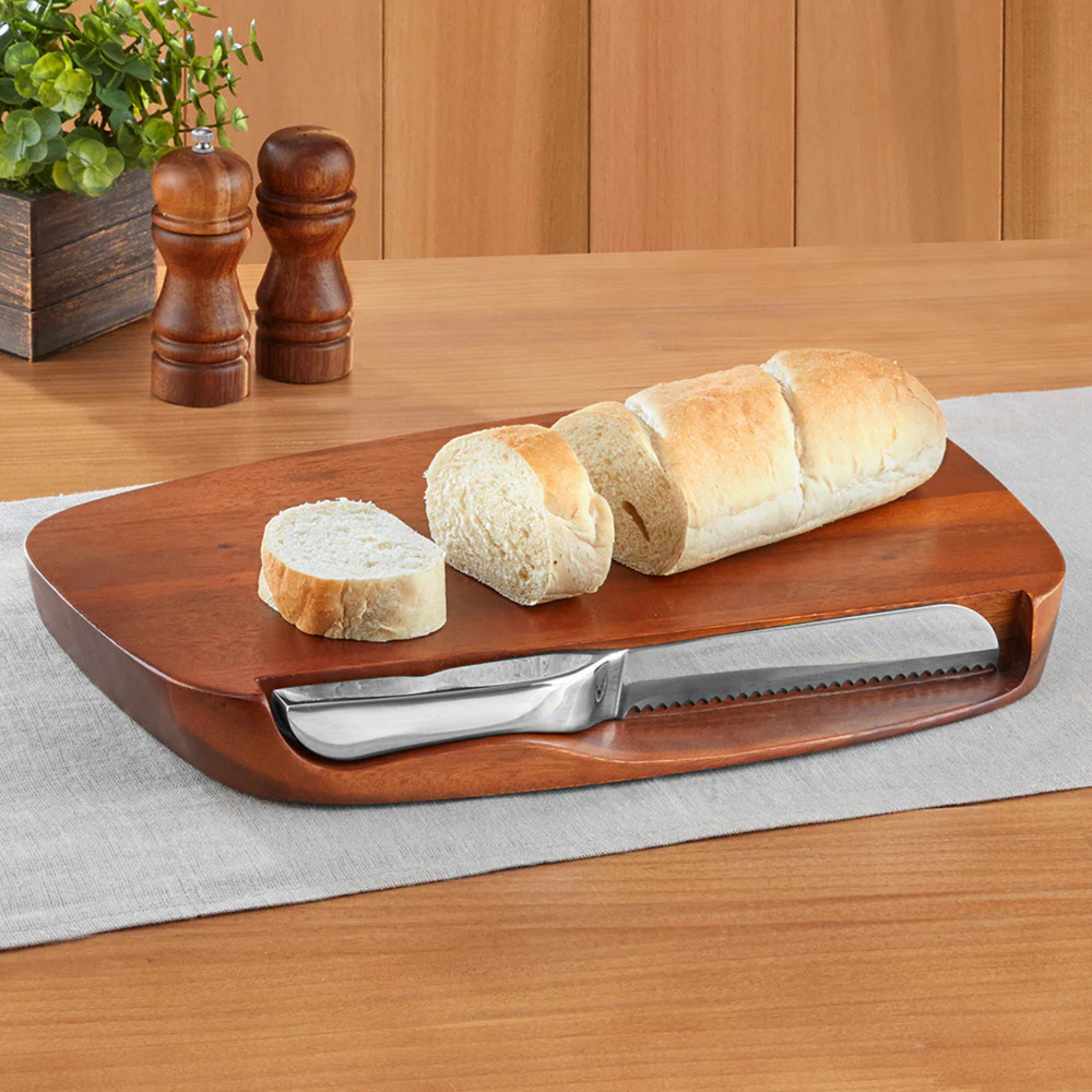 Nambe Blend Bread Board with Knife