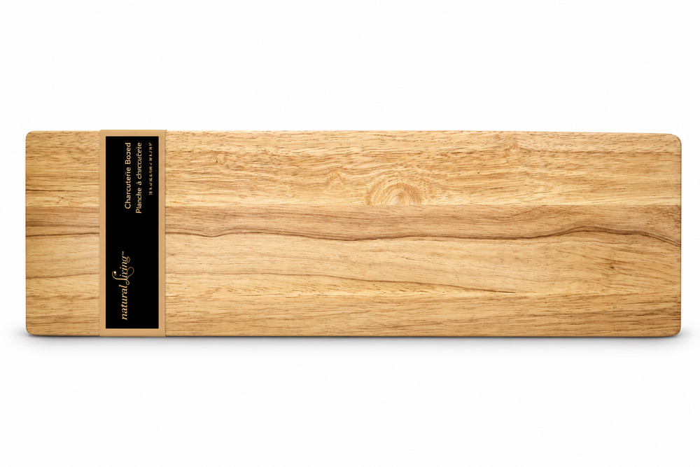 Wood Board with the label 'natural living' on a white background