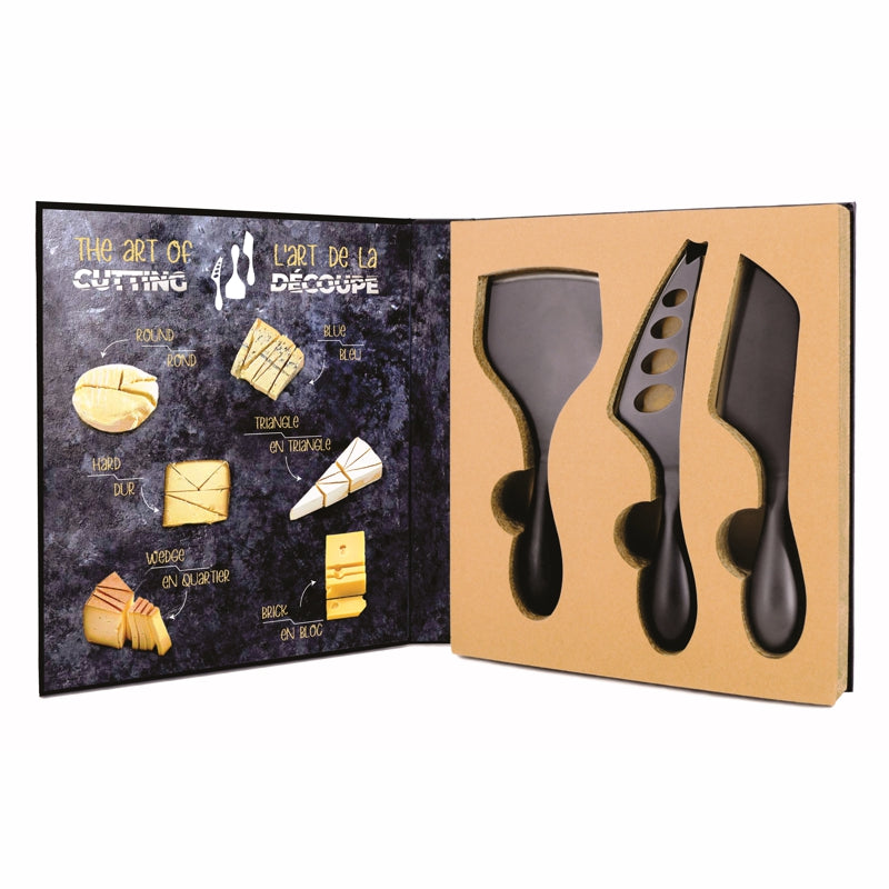Natural Living-3pc Cheese Knife Set | Matte Black