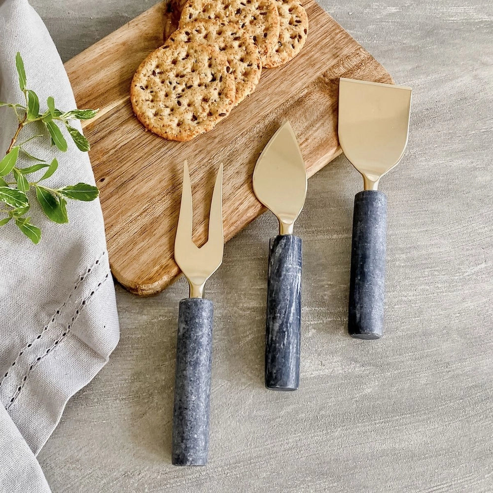 Natural Living - Marble 3pc Cheese Knife Set