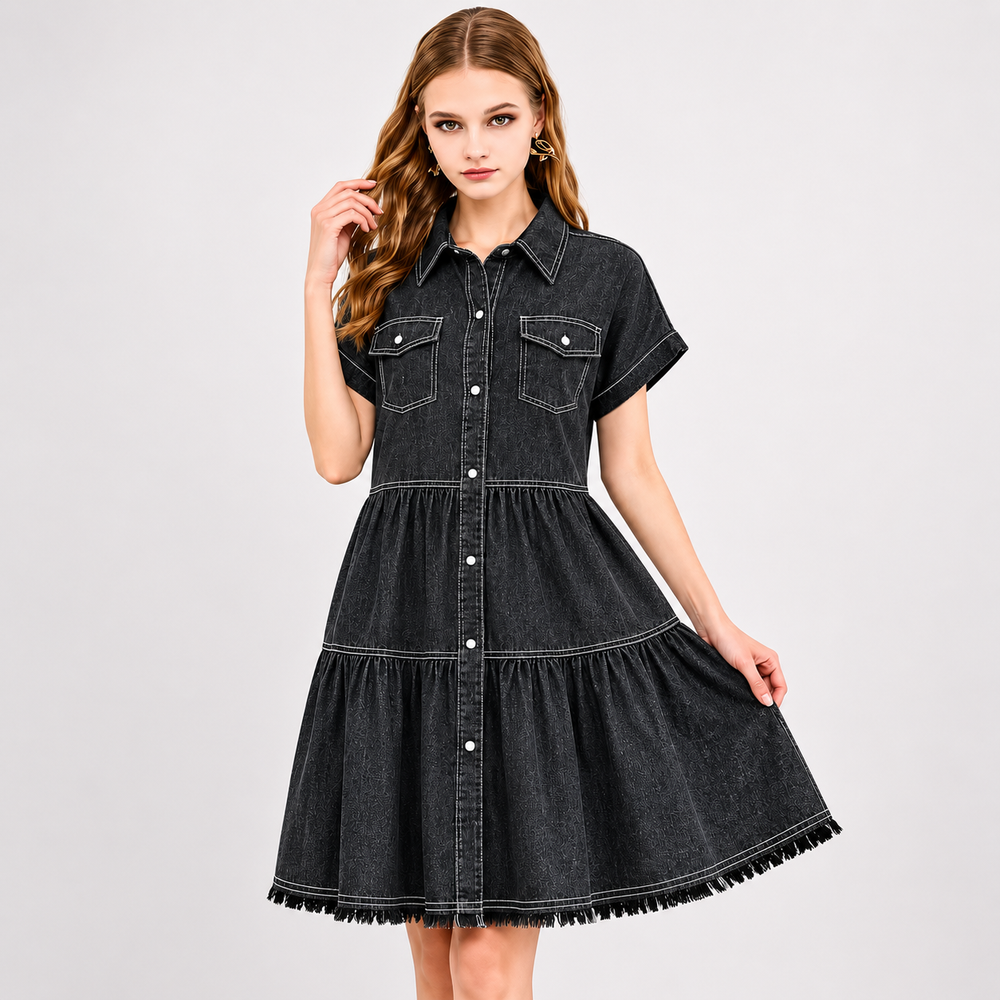 Noflik Denim Shirt Dress