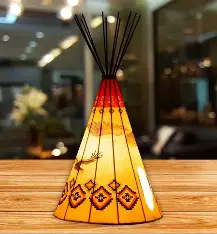 Indigenous Teepee Lamp Large - Traditional Eagle