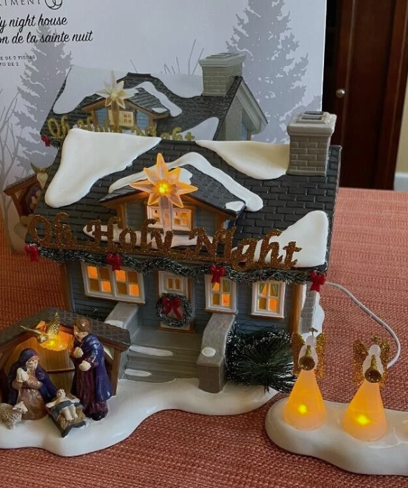 Department 56 House with Angels and the Holy Family.  Lights up.