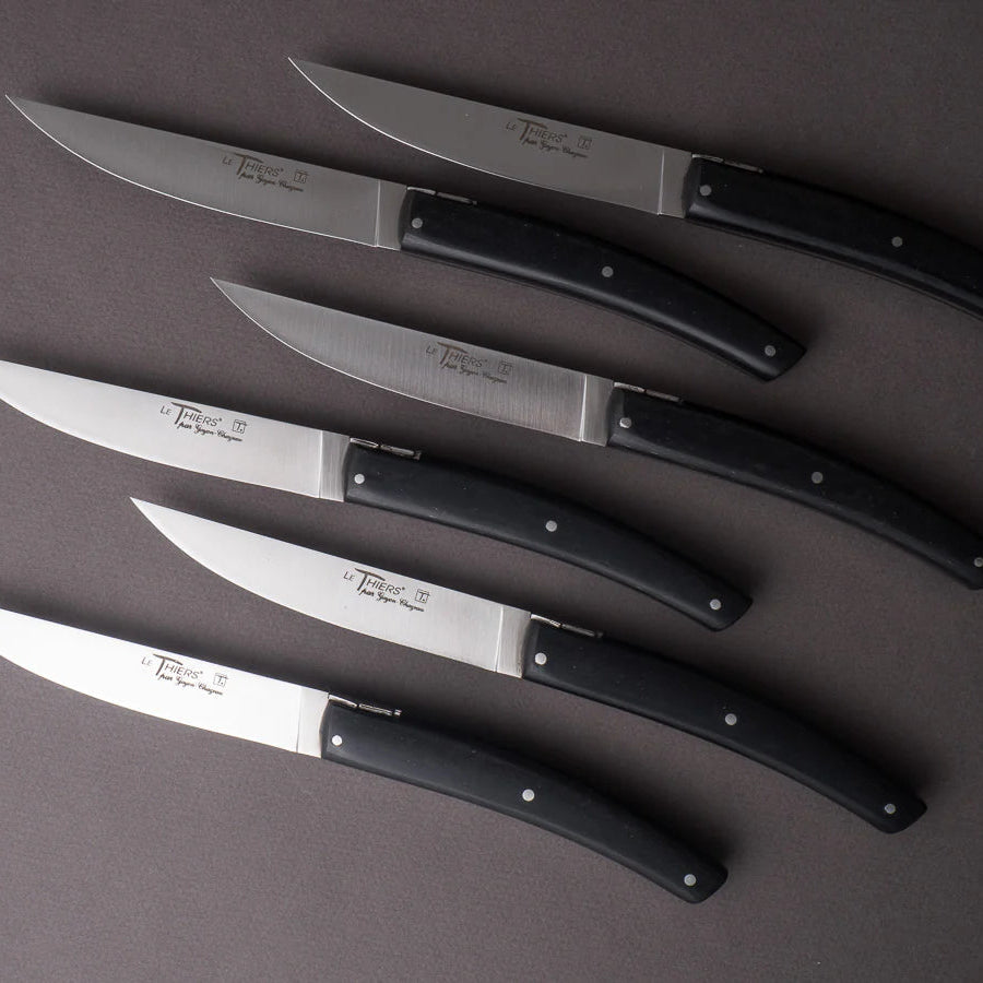 Le Thiers Brasserie Steak Knives Set Black Paperstone