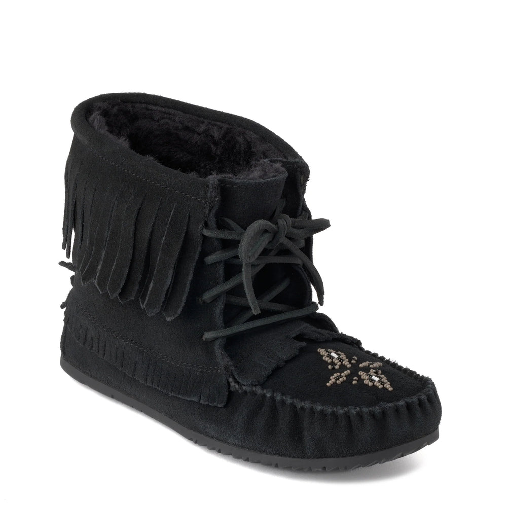 Manitobah Harvester Lined Moccasin New Black