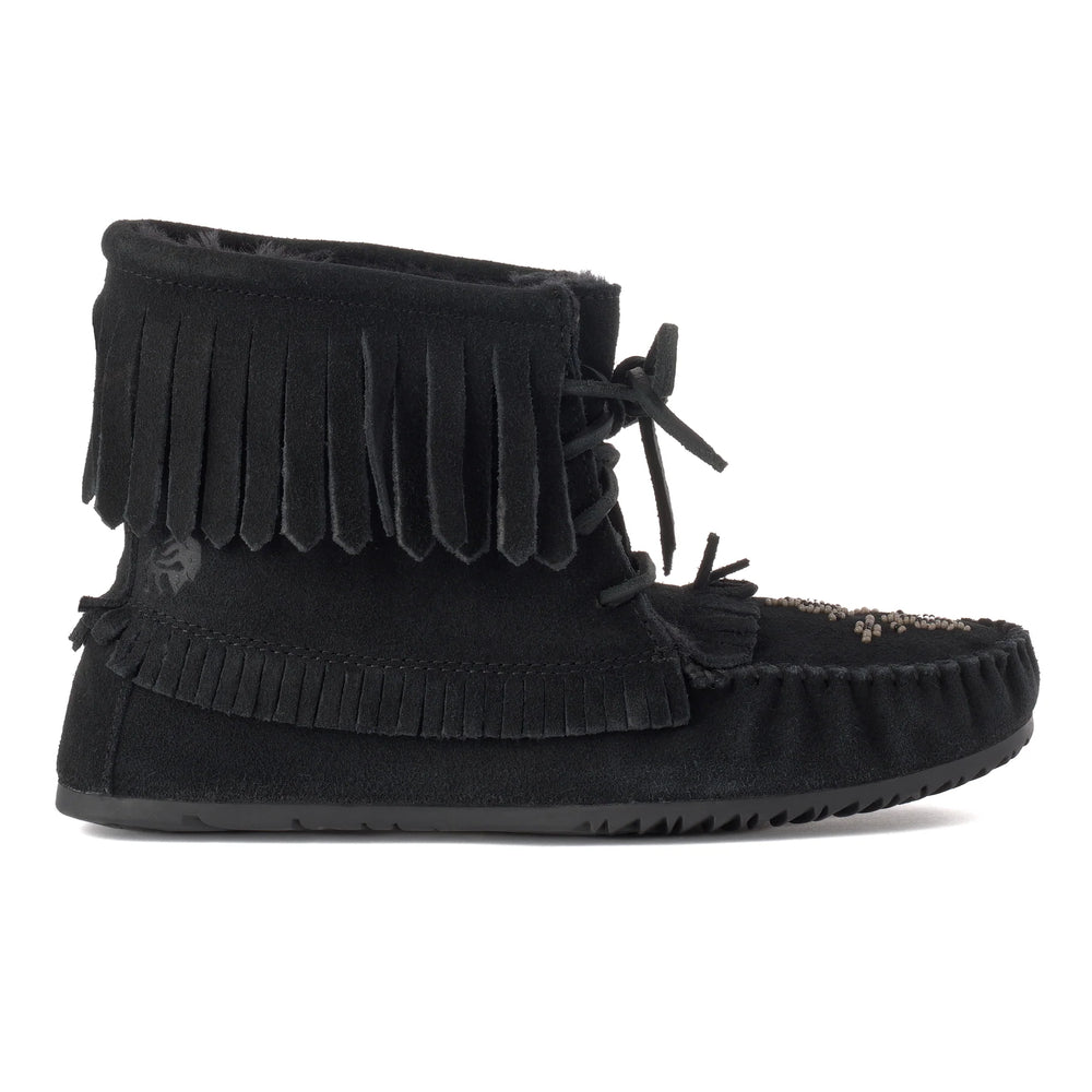 Manitobah Harvester Lined Moccasin New Black